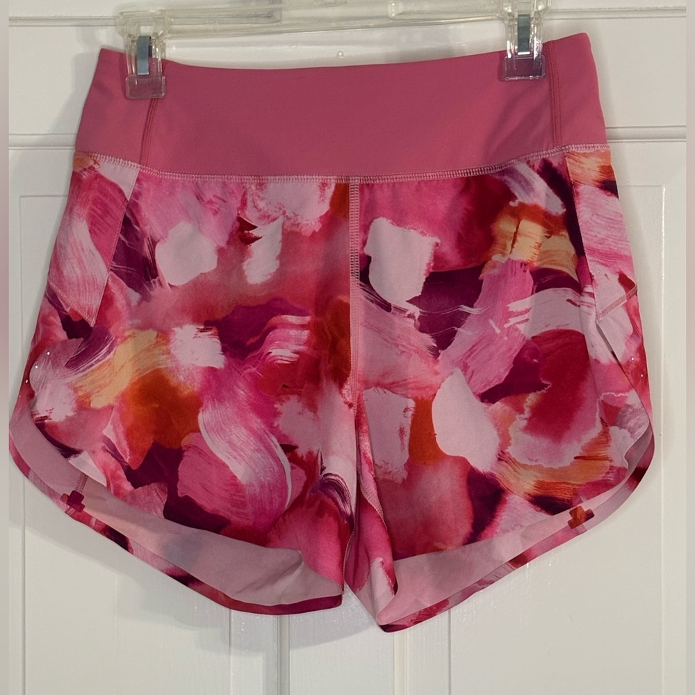 Athleta Pink and Red Athletic 4.5” Shorts